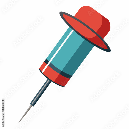 hypodermic needle wearing a cap