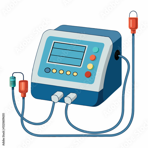 ecg machine with attached electrode cables