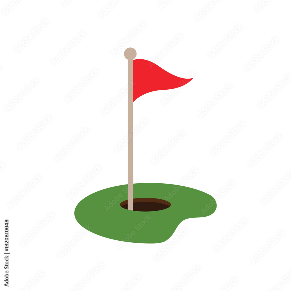 golf hole flag icon flat design golf hole flag icon flat design