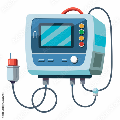 ecg machine with attached electrode cables