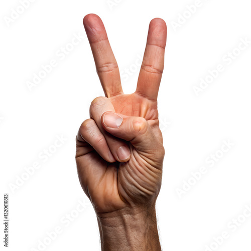 Male Hand Gesture Peace Sign Image