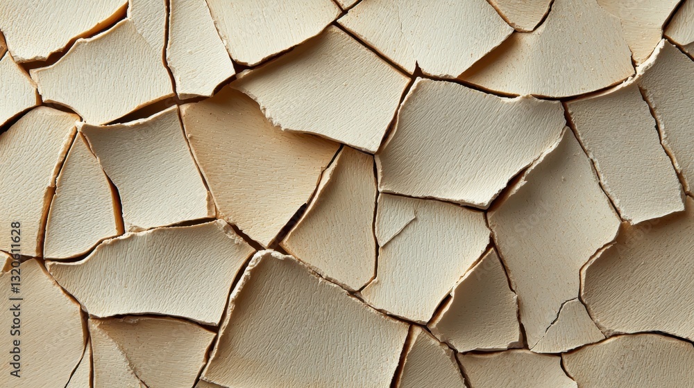 Close-up of a textured surface with a repeating pattern of small, irregularly shaped cracks. the cracks are light beige in color and appear to be jagged and uneven. Close-up of a textured surface with a repeating pattern of small, irregularly shaped cracks. the cracks are light beige in color and appear to be jagged and uneven.