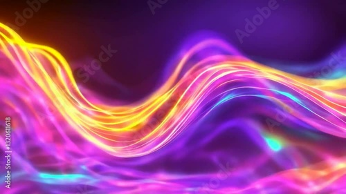 Wallpaper Mural Vibrant Waves of Light: A Colorful Abstract Representation of Energy and Motion Torontodigital.ca
