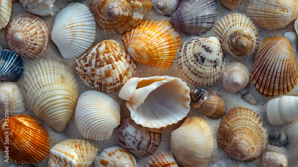 Texture of various shells