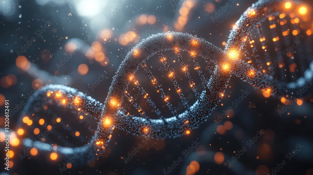 Biotechnology-inspired abstract background featuring nanotech medical advancements, genetic modification symbols, and glowing genome sequences Biotechnology-inspired abstract background featuring nanotech medical advancements, genetic modification symbols, and glowing genome sequences