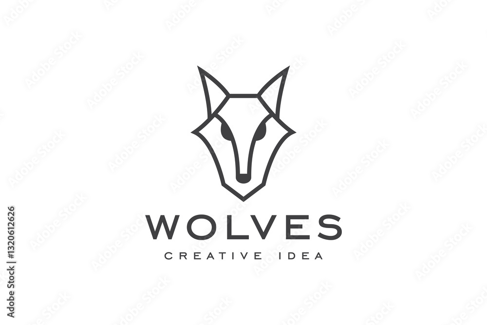 Creative Simple Wolf Concept Logo and Icon Design Template Creative Simple Wolf Concept Logo and Icon Design Template