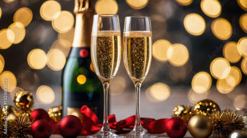 A stylish and elegant scene featuring two glasses of champagne placed on a table, reflecting a celebratory and luxurious atmosphere A stylish and elegant scene featuring two glasses of champagne placed on a table, reflecting a celebratory and luxurious atmosphere