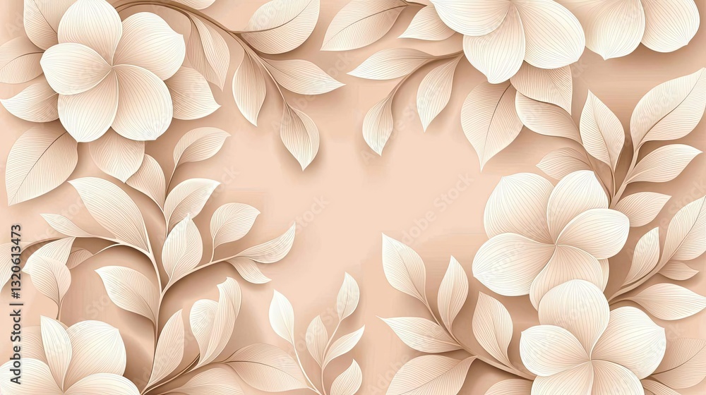 Floral illustration abstract background idea. Elegant floral design with soft colors and delicate leaves for serene backgrounds. Floral illustration abstract background idea. Elegant floral design with soft colors and delicate leaves for serene backgrounds.