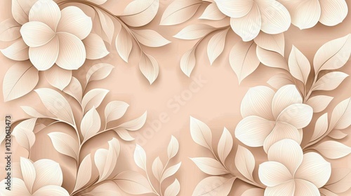 Floral illustration abstract background idea. Elegant floral design with soft colors and delicate leaves for serene backgrounds.