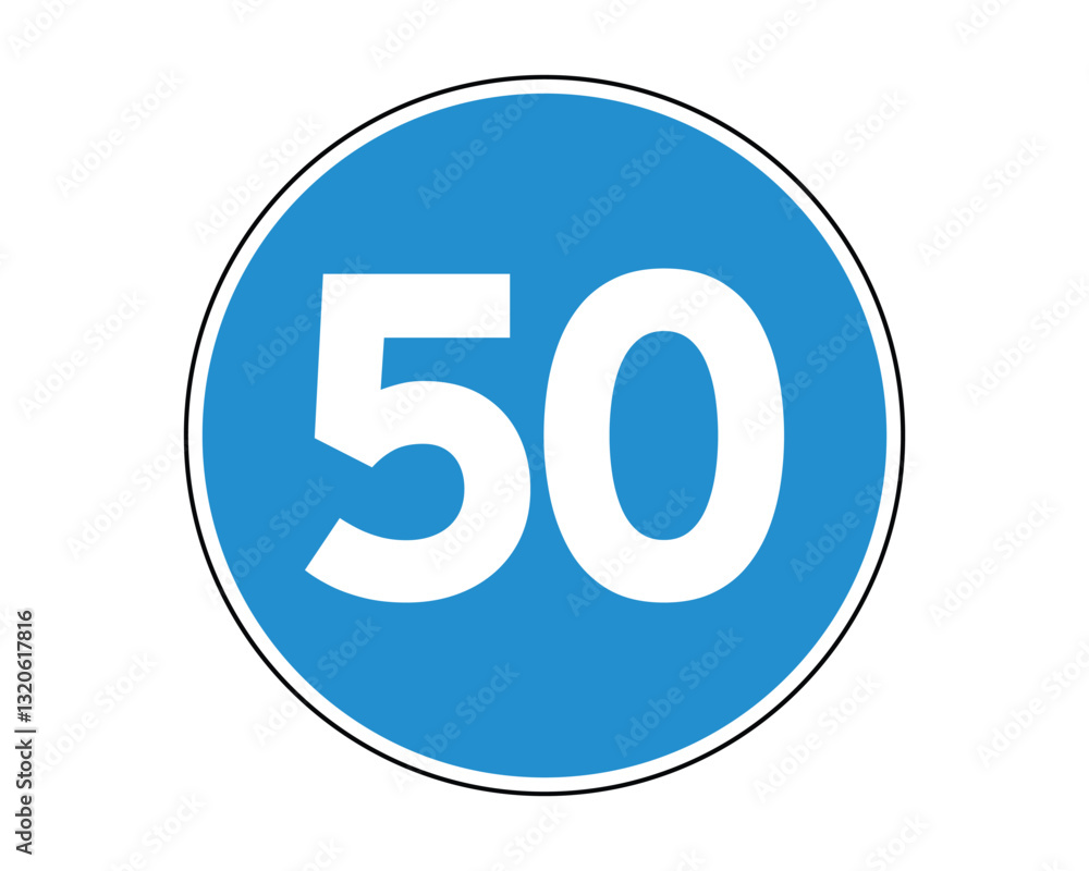 Minimum Speed Limit Road Sign - Traffic Regulation Symbol - High Quality Vectorial Graphic Minimum Speed Limit Road Sign - Traffic Regulation Symbol - High Quality Vectorial Graphic