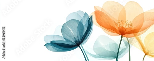 Floral illustration abstract background idea. A vibrant and delicate illustration of floral elements displayed artistically.