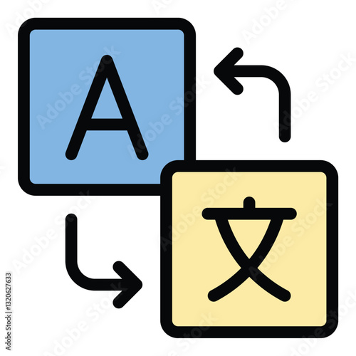 translator icon in flat line style representing homelessness lack of shelter and housing issues ideal for social awareness charity and real estate concepts.