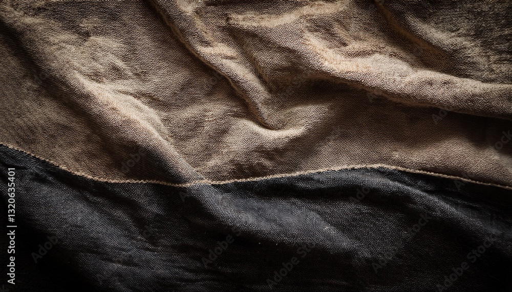 Worn textile rough fabric with uneven dyeing scuffs and light stains from time Worn textile rough fabric with uneven dyeing scuffs and light stains from time