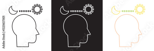 Circadian rhythms icon. Vector illustration. isolated on white and black background. EPS 10