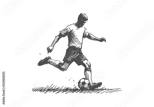  Soccer Player hand drawn sketch illustration vector 