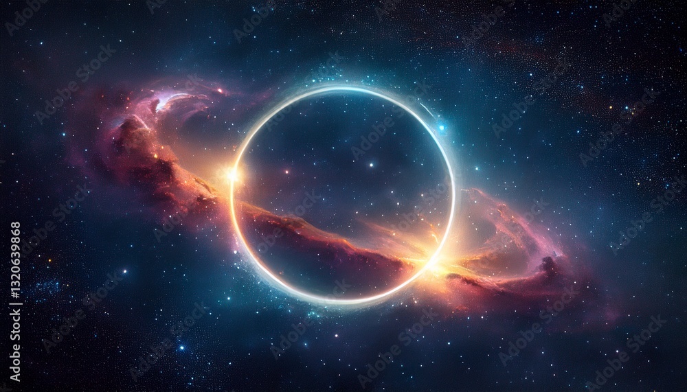 Fototapeta premium ring constellation nebula ring located planetary lyra gas nebula glowing