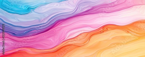 Pastel color illustration abstract background concept. Vibrant abstract waves of color creating a tranquil and fluid visual experience.