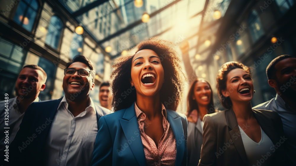 Obraz premium Successful entrepreneurs and business people achieving goals