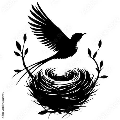 Bird's nest silhouette