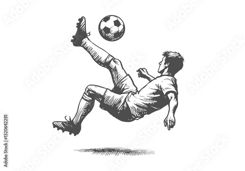 Soccer Player hand drawn sketch illustration vector 