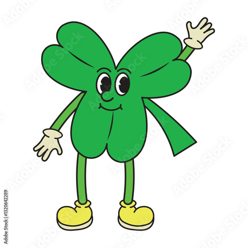 Cartoon Groovy Shamrock