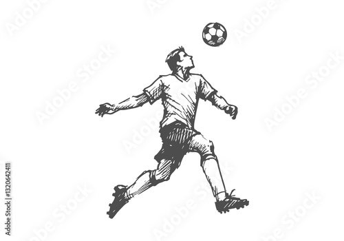  Soccer Player hand drawn sketch illustration vector 