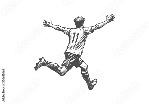  Soccer Player hand drawn sketch illustration vector 