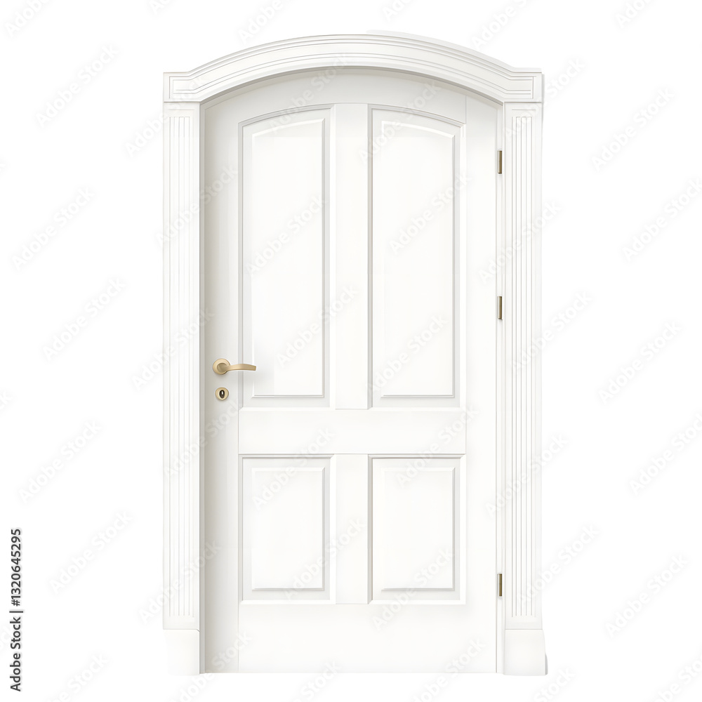 A and elegant wooden white door with a minimalistic frame a solid and sturdy structure and soft natural lighting floating on a transparent background This door design showcases a clean A and elegant wooden white door with a minimalistic frame a solid and sturdy structure and soft natural lighting floating on a transparent background This door design showcases a clean