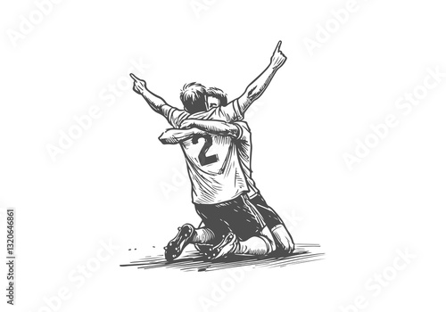  Soccer Player hand drawn sketch illustration vector 