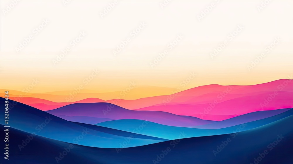 Pastel color illustration abstract background concept. Stunning abstract landscape with vibrant waves of color blending at sunrise. Pastel color illustration abstract background concept. Stunning abstract landscape with vibrant waves of color blending at sunrise.
