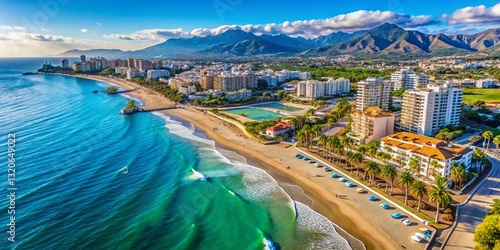 Aerial View of Marbella Beach & Coastal Architecture, Andalusia, Spain - Luxury Vacation Destination