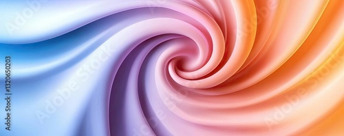 Pastel color illustration abstract background concept. A colorful spiral swirl pattern, blending vibrant hues of blue, pink, and orange.