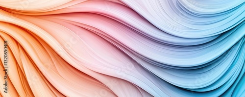 Pastel color illustration abstract background concept. Abstract digital waves with gradient colors of blue and orange creating a fluid design.