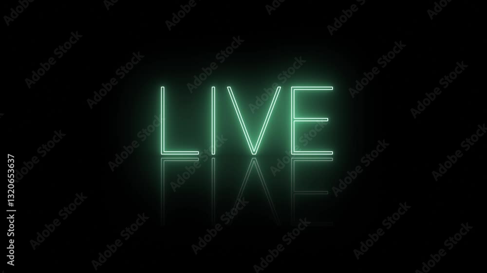 LIVE Animated Neon Banner with changing color Letters And Black Background LIVE Animated Neon Banner with changing color Letters And Black Background