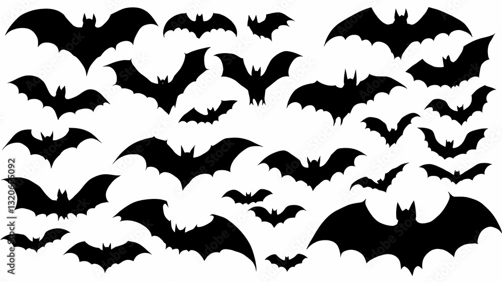 Fototapeta premium Bats flying on white background