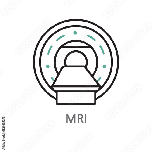 6.MRI.MRI, scanner, medical scanner device icon. Edible MRI, scanner, medical scanner device linear illustration icon on white background. EPS, PNG, JPG