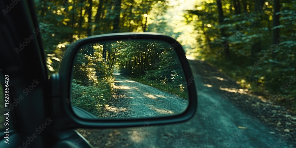 Forest Road Reflected in Car Mirror (1) Forest Road Reflected in Car Mirror (1)