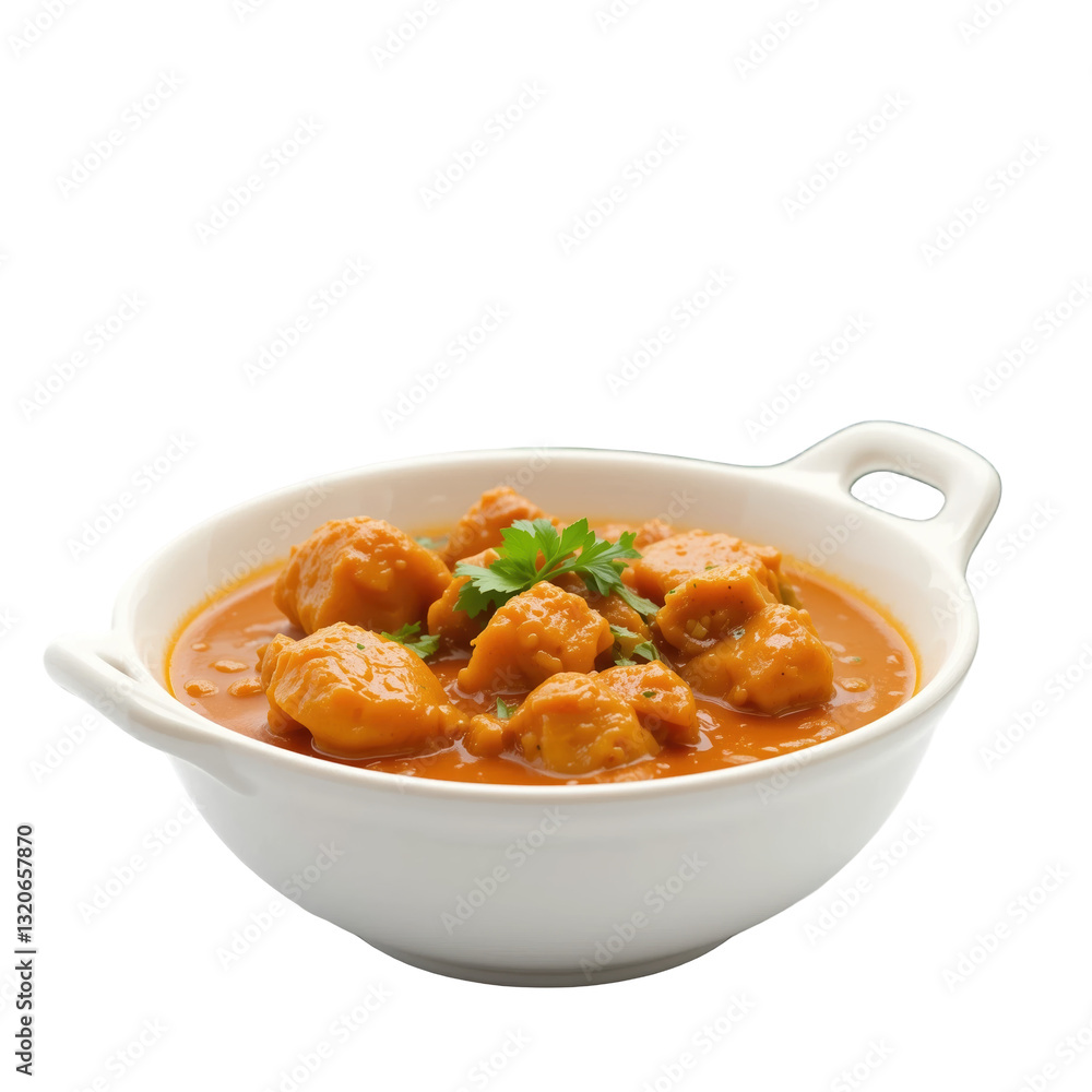 bowl of aromatic chicken curry with tender pieces and herbs bowl of aromatic chicken curry with tender pieces and herbs