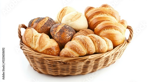 Wallpaper Mural A beautifully arranged wicker basket holds an enticing variety of rustic bread, showcasing various textures and colors. The golden hues and artisanal shapes invite a warm gathering around the table Torontodigital.ca