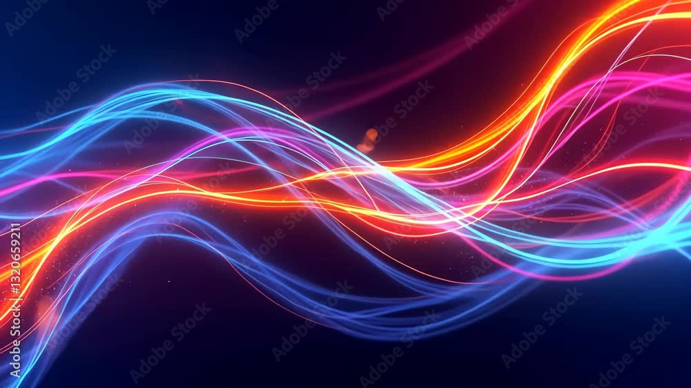 Abstract Colorful Light Waves flowing dynamically across a dark background, creating an abstract, modern design with a sense of motion and energy Abstract Colorful Light Waves flowing dynamically across a dark background, creating an abstract, modern design with a sense of motion and energy