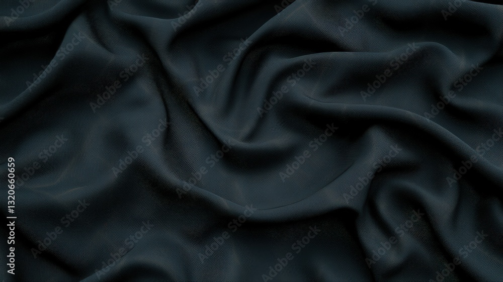 Obraz premium Dark Teal Fabric with Subtle Texture and Folds