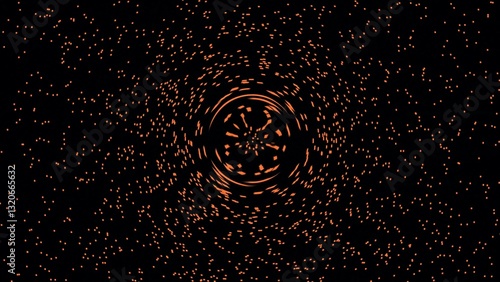 Stunning Cosmic Scene Featuring a Dark Black Hole Surrounded by a Brilliant Blue Accretion Disk and a Distant Planet Against a Starry Background