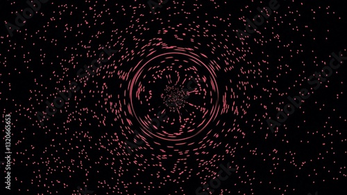 Stunning Cosmic Scene Featuring a Dark Black Hole Surrounded by a Brilliant Blue Accretion Disk and a Distant Planet Against a Starry Background