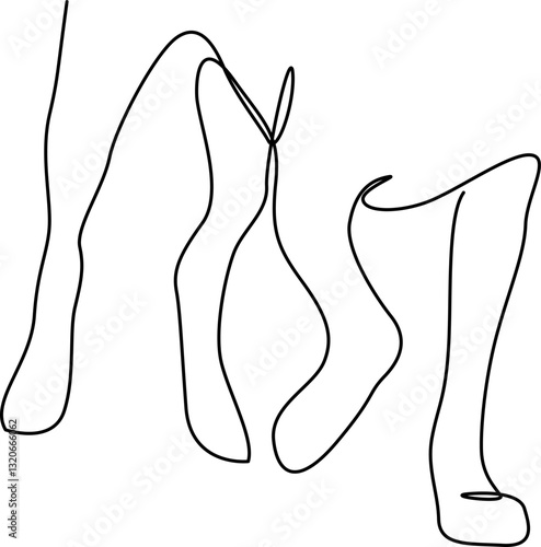 Continuous one line drawing of dog paws on a walk. Limping dog with one leg lifted off the floor. Abstract single line illustration, editable stroke.