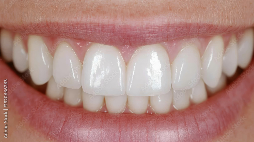 Close Up of Healthy White Teeth with Natural Smile Close Up of Healthy White Teeth with Natural Smile