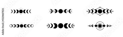 Crescent Moon Phase Path  Illustration