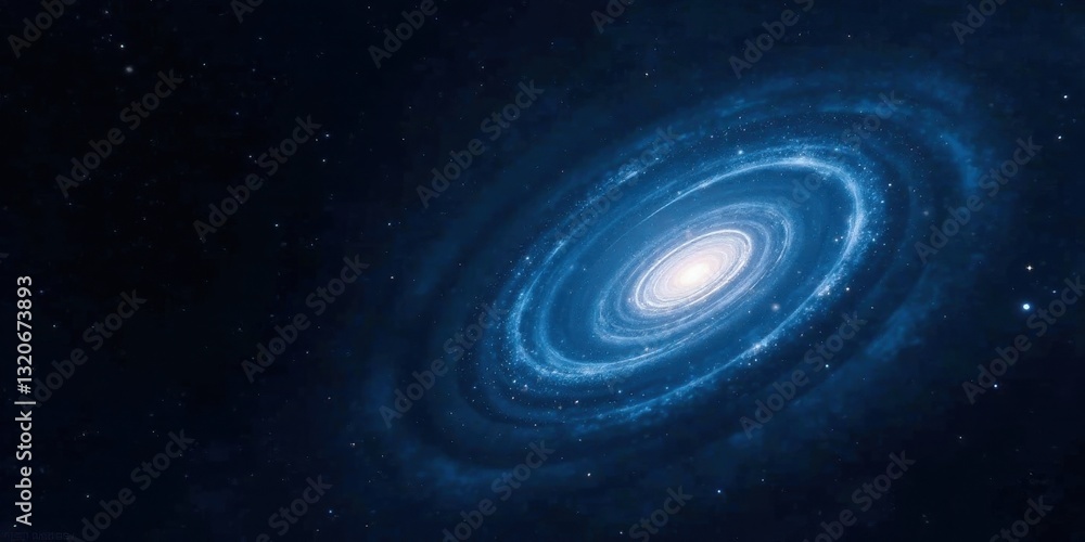 Fototapeta premium A Celestial Spiral Deep Space Imagery of a Majestic, Swirling Galaxy with Brilliant Stars and Cosmic Dust