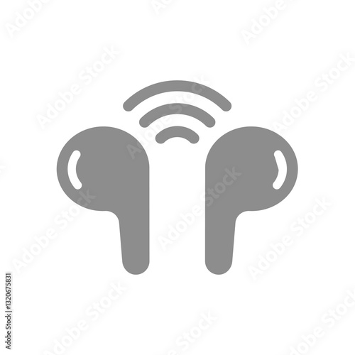 Earbuds or earphones wireless icon. Headphones or in ear hands free vector.
