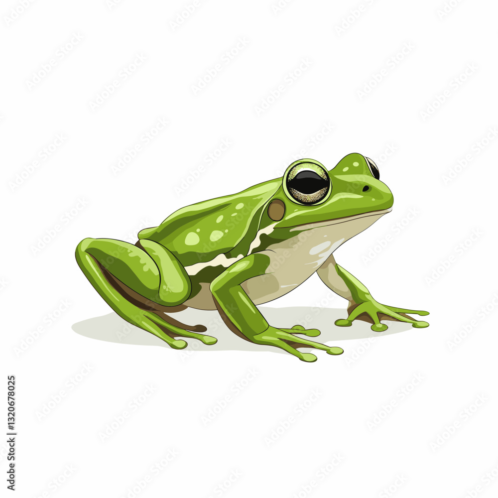 Obraz premium Vector illustration of a frog toad in a cartoon clipart style frogs toads isolated on a white background