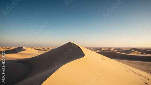 Fototapeta Naklejka Na Ścianę i Meble -  Sand dunes, with their undulating forms, play of light and shadow, and sense of escape and natural beauty 